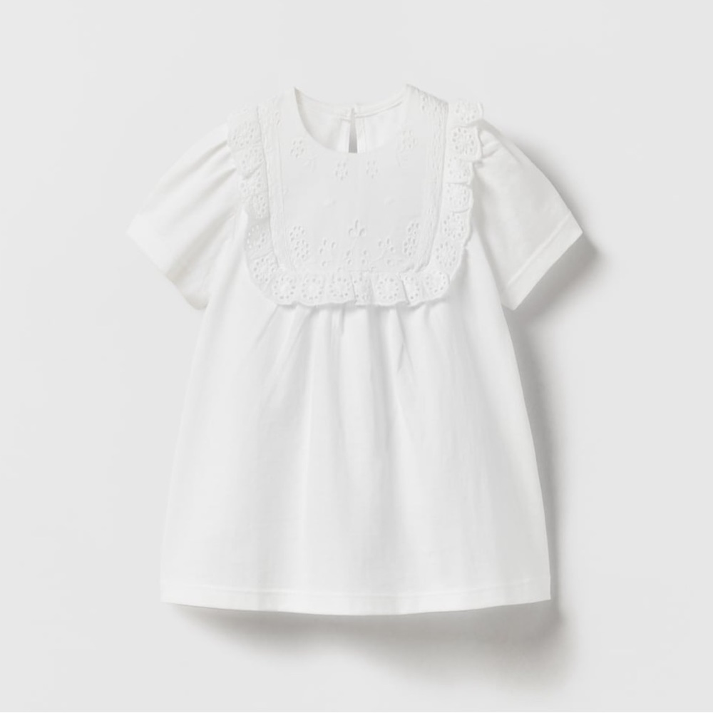 ZARA EMBROIDERED OVERSIZED BLOUSE